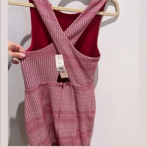 Red tweed peplum dress